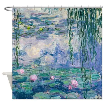 Dizaino Vandens Lelijos, Claude Monet Dailės Dekoratyvinis Audinio Dušo Užuolaidos