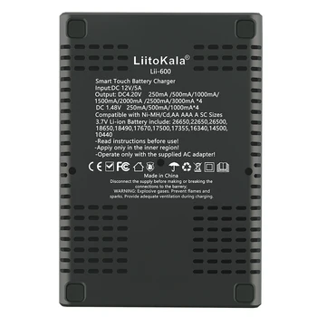 LiitoKala Lii-600 Baterijų Kroviklis Li-ion, 3,7 V ir NiMH 1.2 V baterija Tinka 18650 26650 21700 26700 AA + 12V5A adapteris