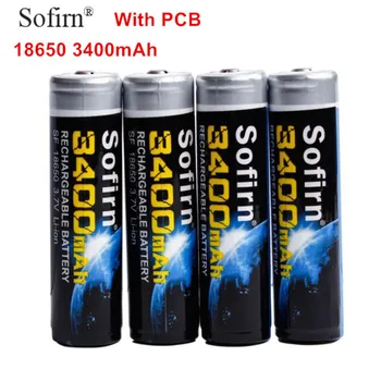 Sofirn 18650 3400mAh Baterijos su PCB 18650 Baterija 3.7 V 5.6 Išleidimo Ličio Akumuliatoriai už Sofirn Žibintuvėlis